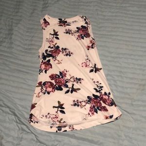 white floral tank top